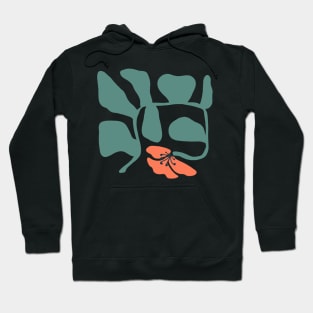 Abstract Red Flower with Green Vine SQUARE Hoodie